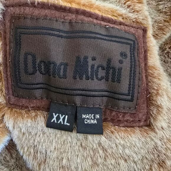 DONA MICHI Womens Genuine Leather Jacket Size XXL Brown Western Y2k Bohemian - Picture 6 of 9